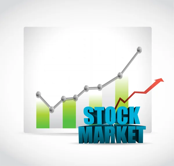 株式市場と緑の財務グラフ — ストック写真