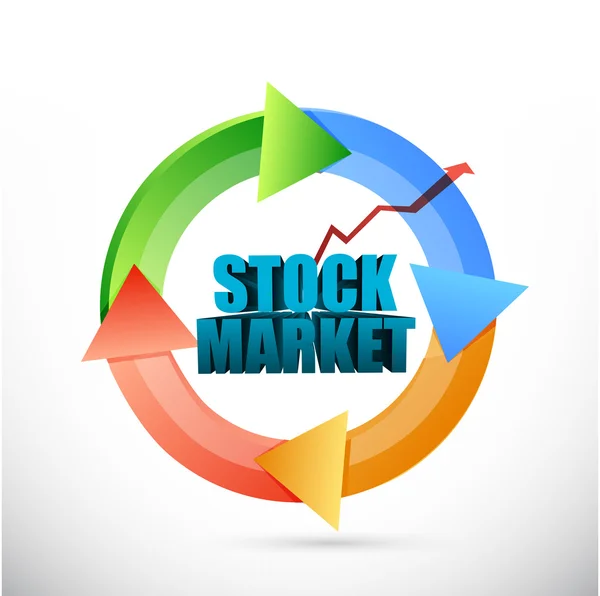 イラスト デザイン上がる株式市場のサイクル — ストック写真