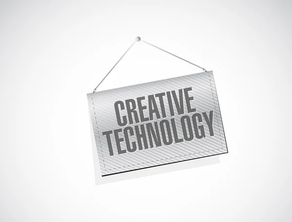 Kreative Technologie hängende Banner Zeichen Konzept — Stockfoto