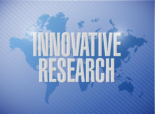 Concepto de signo de mapa mundial de investigación innovadora —  Fotos de Stock