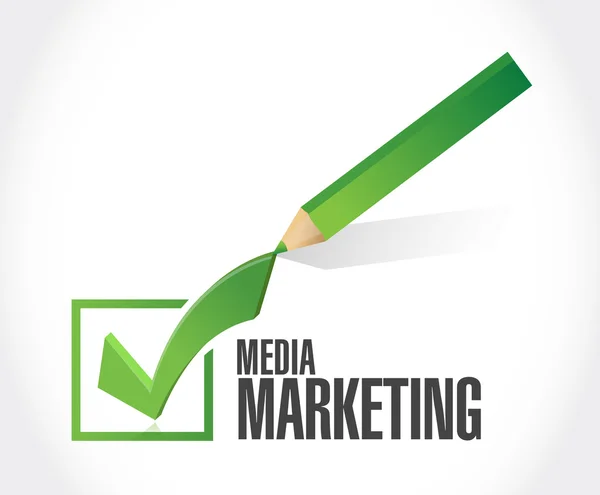 Media Marketing check mark sign concept — Stock Photo, Image