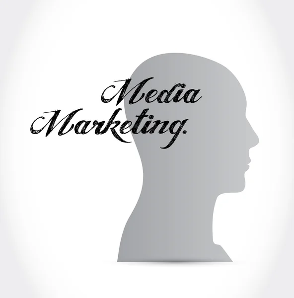 Media Marketing koncept znamení mozku — Stock fotografie