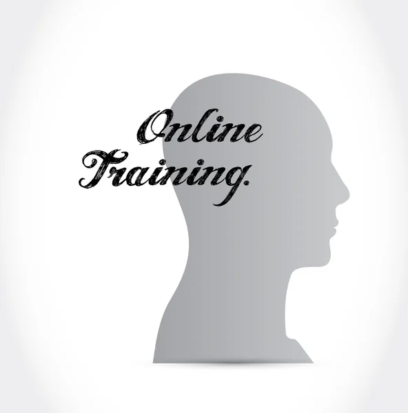 On line Training hersenen teken concept — Stockfoto