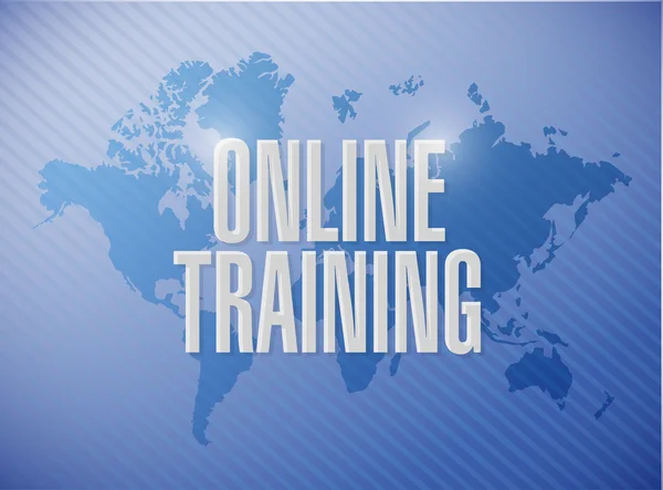 Online wereld kaart teken trainingsconcept — Stockfoto