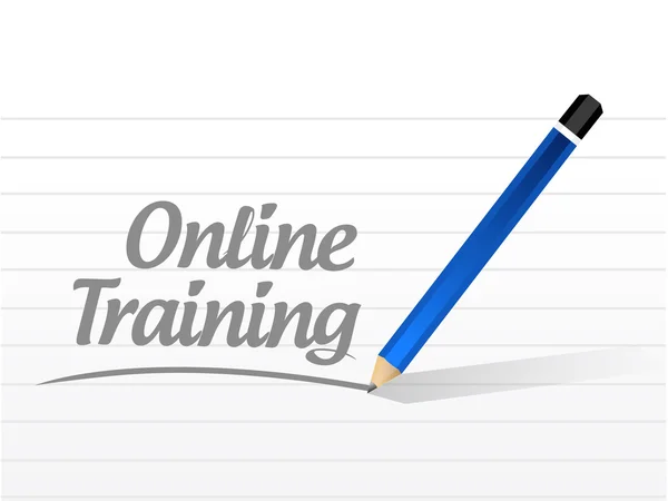 On line Training bericht teken concept — Stockfoto