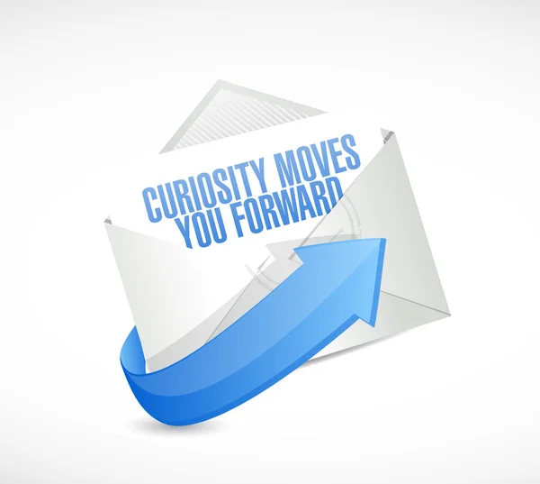 Curiosidade move você para a frente envelope sinal conceito — Fotografia de Stock