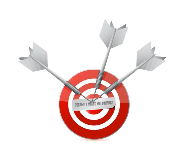 Curiosity moves you forward target sign — Stock Photo, Image