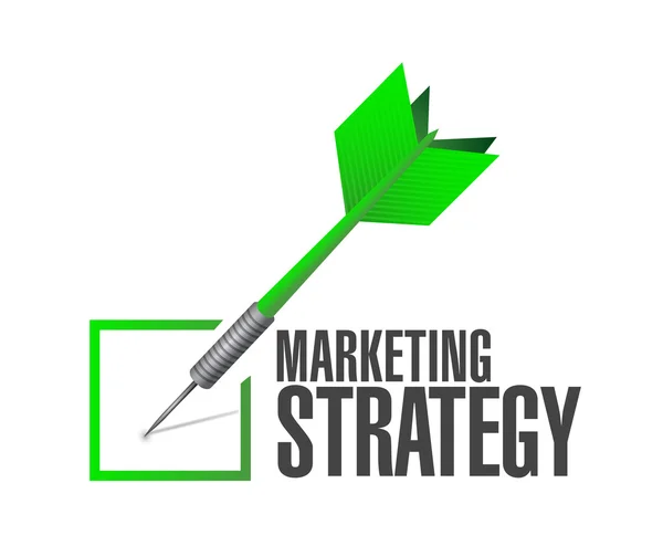 Strategie selectievakje dart teken marketingconcept — Stockfoto