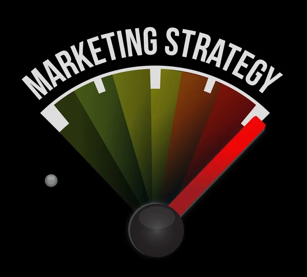 Концепція вимірювача знаку маркетингової стратегії — стокове фото