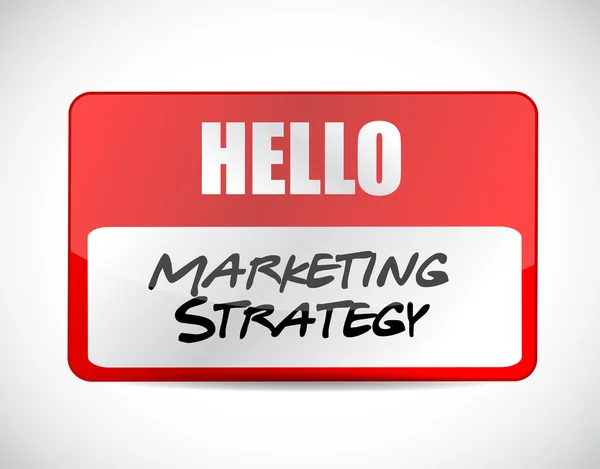 Marketing strategy name tag sign concept — Stock Photo, Image