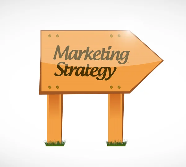 Marketing strategy wood sign concept — Stock Photo, Image