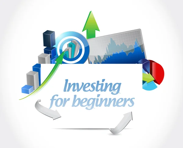 Investera för nybörjare business board tecken — Stockfoto