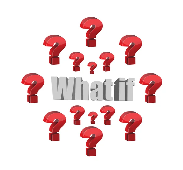 What if question illustration design — Stock Photo, Image