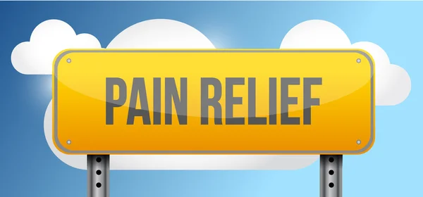 Pain relief yellow street road sign — Stock Photo, Image