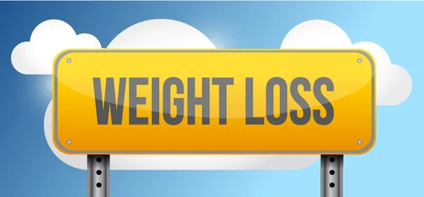 Weight loss yellow street road sign — Stock Photo, Image