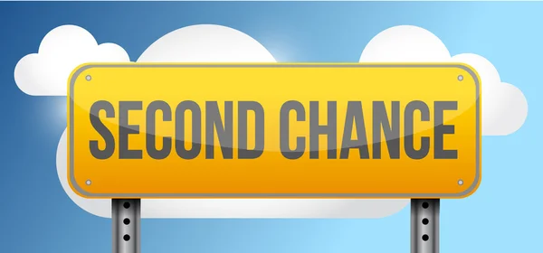 Second chance yellow street road sign — Stock Photo, Image