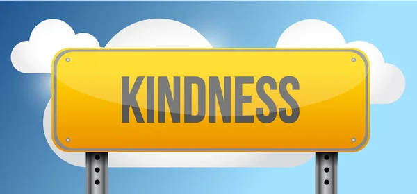 Kindness yellow street road sign — Stock Photo, Image