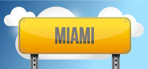 Miami yellow street road sign — Stock Photo, Image