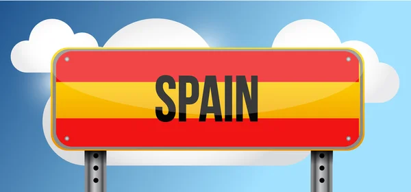 Іспанія жовтий Вулично-дорожня знак ілюстрація — стокове фото