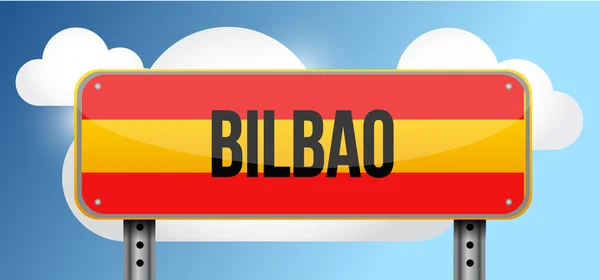 Bilbao Spanien gatan Vägmärke — Stockfoto