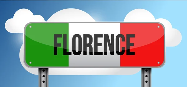 Florence italy road street sign illustration — Stock Photo, Image