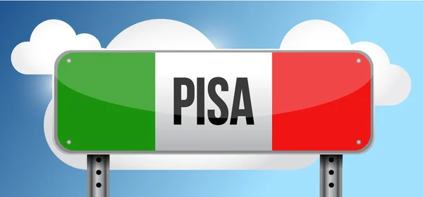 Pisa italy road street sign illustration — Stock Photo, Image