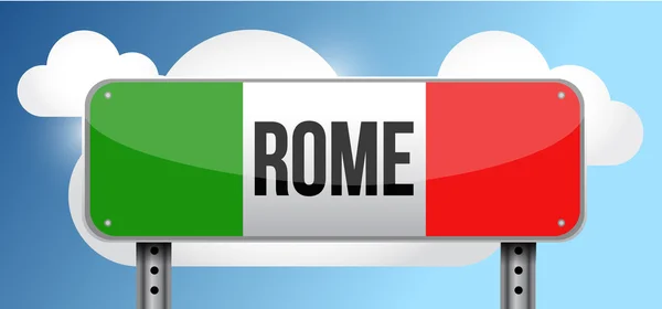 Rome italy road street sign illustration — Stock Photo, Image