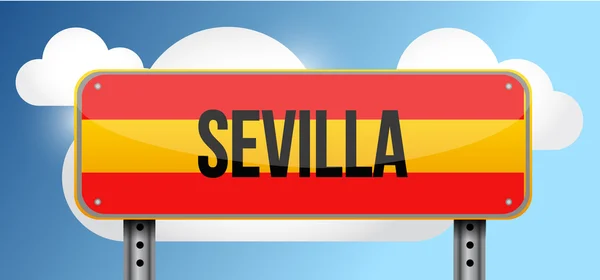 Sevilla Spanien gatan Vägmärke — Stockfoto