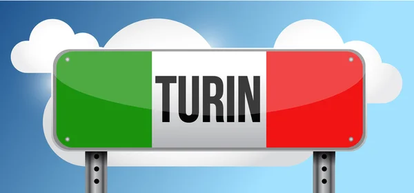 Turin italy road street sign illustration — Stock Photo, Image