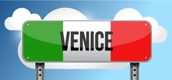 Venice italy road street sign — Stock Photo, Image