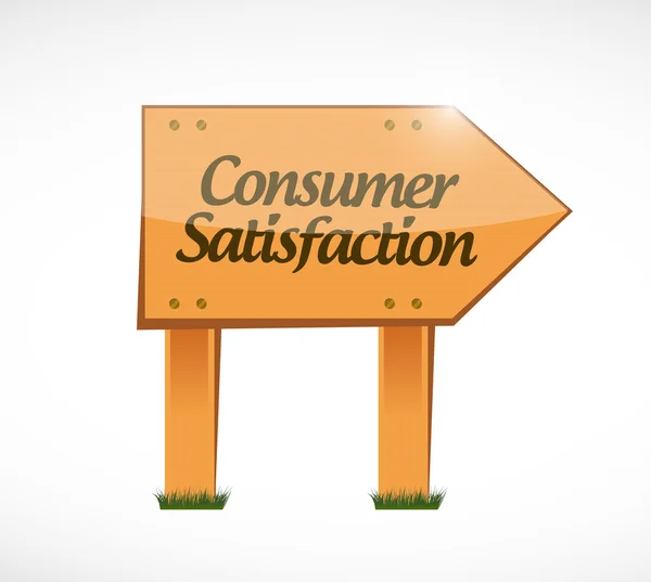 Consument tevredenheid hout teken concept — Stockfoto