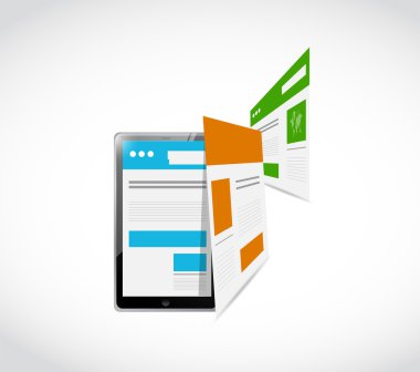 tablet duyarlı kavramı ve sayfaların illüstrasyon