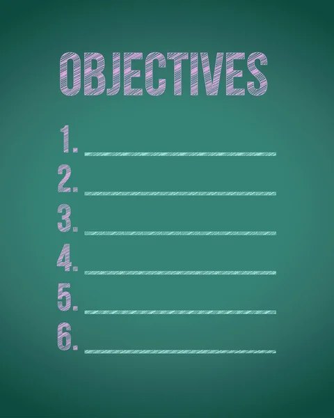 Objectives chalk board illustration — Stock Photo, Image