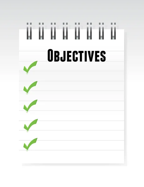 Objectives notepad illustration design — Stock Photo, Image