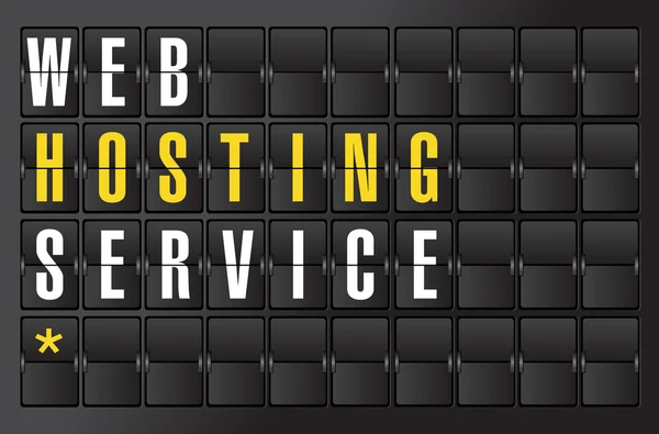 Web hosting sinal conceito de serviço. a bordo do aeroporto — Fotografia de Stock