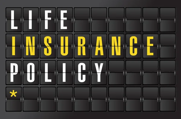 生命保険の概念サインオン空港掲示板 — ストック写真