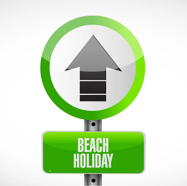 Playa vacaciones carretera señalización ilustración — Foto de Stock
