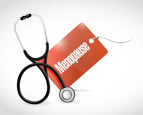 Stethoscope and menopause tag — Stock Photo, Image