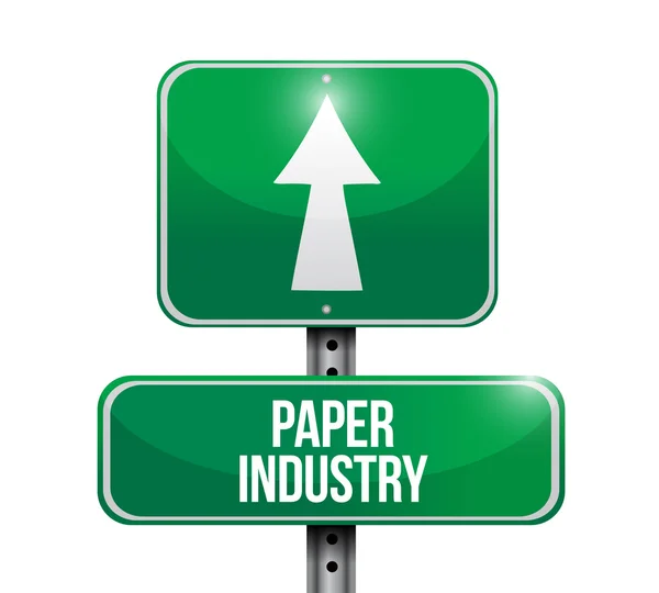 Kağıt sanayi yol işareti illüstrasyon — Stok fotoğraf