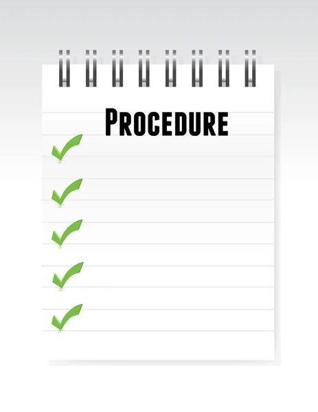 White procedure notepad — Stock Photo, Image