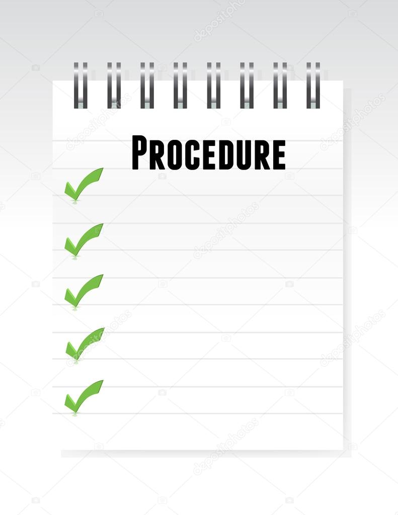 white procedure notepad