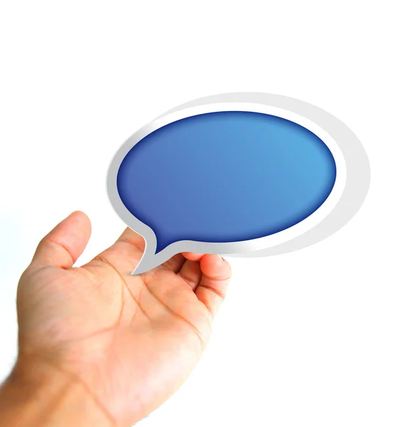 Communication concept. hand and speech bubble — Stock Photo, Image
