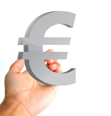 euro para birimi simgesi tutan el. 