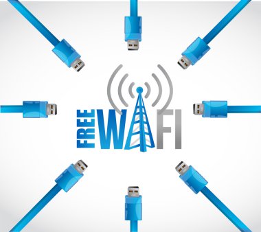 birden çok bağlantı kavramı WiFi ücretsiz