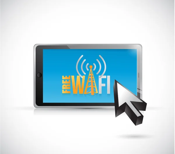 Free wifi tablet sign illustration design — Stock Photo, Image