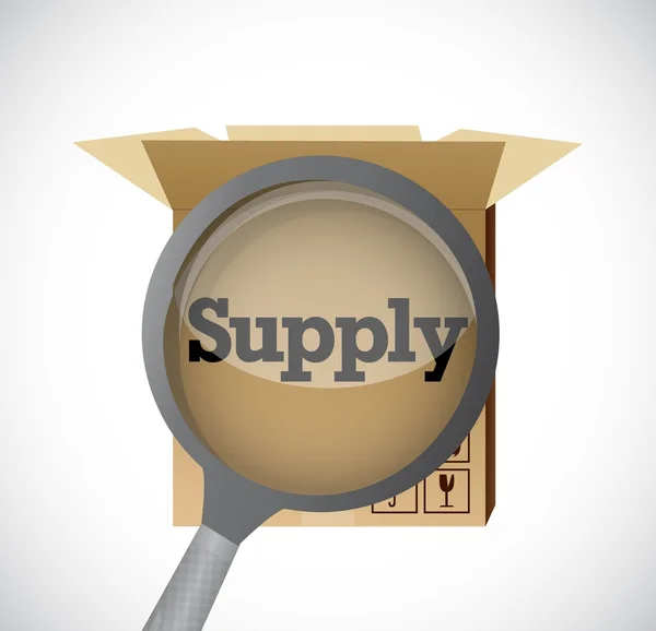 Supply box under investigation review. — Stock Photo, Image