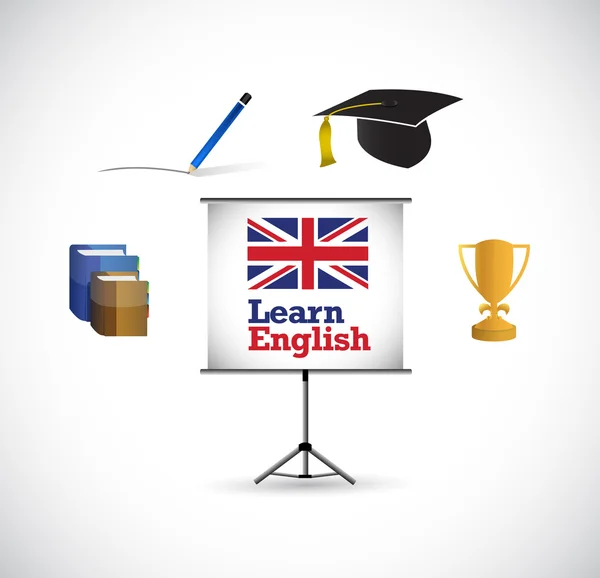 Learn english presentation illustration — Stock Photo, Image