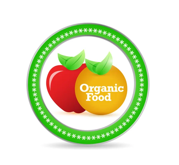 Organic food seal illustration design — Stock Photo, Image