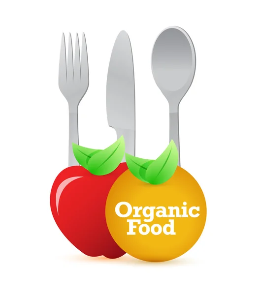 Food utensils and organic food. — Stock Photo, Image