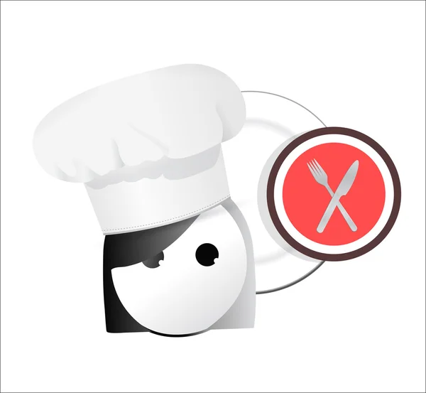 Female chef and food utensils illustration — Stock Photo, Image